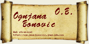 Ognjana Bonović vizit kartica